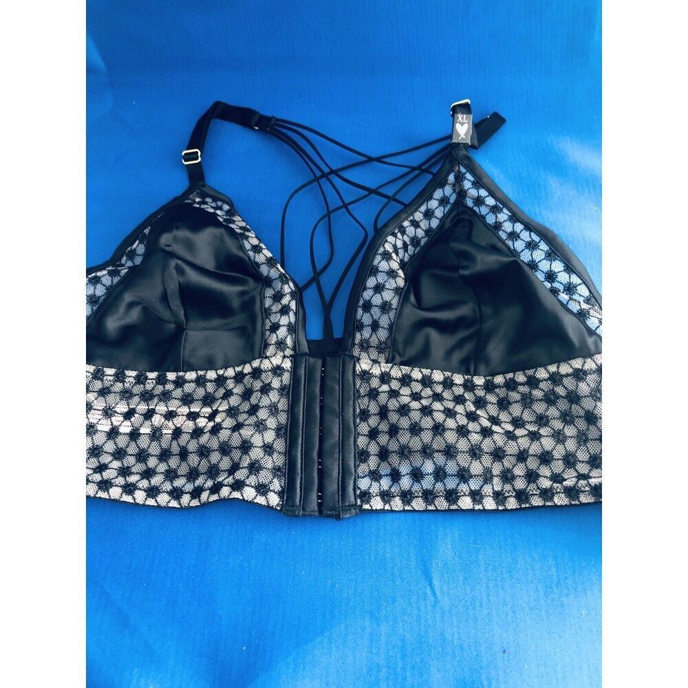 Triangle Halter Mesh Bralette Bra Size M